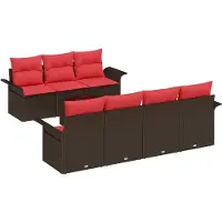 vidaXL Ensemble de canapés de jardin , 8 pièces, couleur marron, en polyrotin