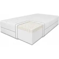 MARPUR Matelas en latex 140x200, avec mousse à mémoire de forme, fermeté H3, hauteur 11 cm, housse incluse