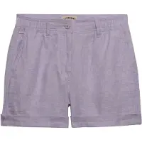 Superdry pour femme. W7110496A Short Mid Rise Linen lilas (26), Casuel, Violet