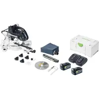 Festool KAPEX KSC 60 EB-Basic Scie à onglets à batterie 18 V / 36 V 216 mm Brushless + 4x batterie 5,0 Ah + chargeur + Systainer