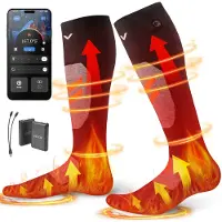 Vevor Chaussettes Chauffantes Femme Homme à Batterie Rechargeables Électrique 5000 mAh