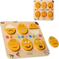 Masterkidz Tableau d'apprentissage des émotions des ufs en bois - Quel humour ? Montessori