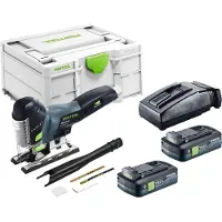Festool Scie sauteuse pendulaire sans fil PSC 420 EB-Basic 18 V 120 mm sans balais + 2 batteries 4,0 Ah + chargeur + Systainer