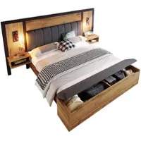 MODFU Meuble TV en Bois avec Portes en Verre, Rangement Organisé et Finitions Dorées, Moderne 170x35x55 cm, Blanc et Or