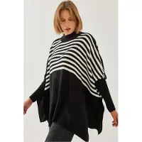 Bianco Lucci Pull-over oversize noir / blanc