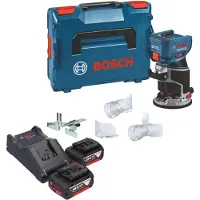 Bosch GKF 18V-8 Professional Affleureuse sans fil 18 V 8,0 mm Brushless + 2x batterie 5,0 Ah + chargeur + L-Boxx