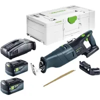 Festool RSC 18 EB-Basic Scie sabre sans fil 18 V Brushless + 2x batterie 5,0 Ah + chargeur rapide + Systainer