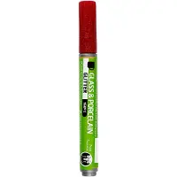 Creativ Company Stylo pour verre et porcelaine Paillettes semi-opaques - Rouge foncé