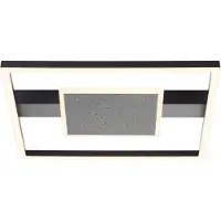 Brilliant LED Plafonnier Reno 37 x 37 cm, 3500 lm, 3000 K, brillant comme une étoile, noir
