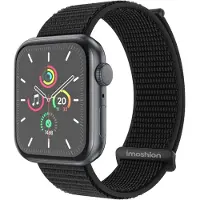 IMoshion Bracelet en nylon pour Apple Watch | 44/45/46/49 mm - Noir