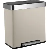 SVITA Poubelle LT2X30, 60 l, à pédale, 2 compartiments, avec couvercle, couleur taupe