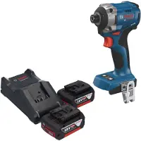 Bosch Visseuse à chocs sans fil GDR 18V-215 Professional 18 V 215 Nm 1/4" sans balais + 2 batteries 5,0 Ah + chargeur
