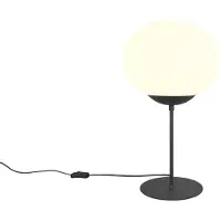 TRIO Lampe de table Fomento Ø 30cm - noir avec verre blanc