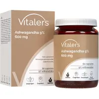Vitaler's Extrait d'ashwagandha 9 % de Vitaler, 600 mg - 60 gélules, végétalien, cure de 2 mois, sans conservateurs, composition pure