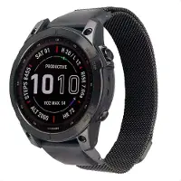 IMoshion Bracelet QuickFit Milanais - Connexion Garmin 20 mm - Taille L/XL - Noir