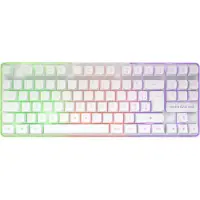 Mars Gaming MCPWTKLWFR, sans fil, connectivité sans fil RF + USB, clavier à membrane, disposition AZERTY, éclairage RGB LED, couleur blanche