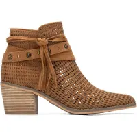 Refresh pour femme. 17518002-CAMEL Bottines en cuir 175180 marron (37), 3 à 5 cm, Fermeture éclair, Casuel