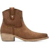 Refresh pour femme. 17504202-CAMEL Bottines 175042 marron (37), 3 à 5 cm, Fermeture éclair, Casuel