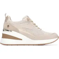 Xti pour femme. 14510105-BEIGE Baskets 145101 beige (41), 3 à 5 cm, Lacets, Casuel