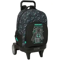 Safta Compact Evolutive Extraible Minecraft Screen 33l 45x33x22 Cm Wheeled Backpack Noir Enfants