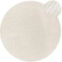 Tapis.fr Tapis moderne Tokko crème 120 cm rond