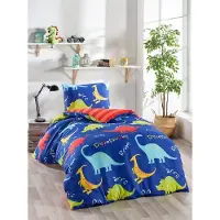 L'essentiel Maison , Dinazorus, ensemble housse de couette simple, 65 % COTON / 35 % POLYESTER, bleu foncé, 140 x 200 cm