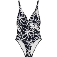 Marc O'Polo Maillot de bain ' Abstract Floral ' noir / blanc