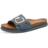 Jana : Sandales confortables, type pantoufle, de couleur bleue, pour un usage quotidien