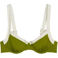 Marc O'Polo Hauts de bikini ' Contrast Binding ' vert / kaki / blanc cassé