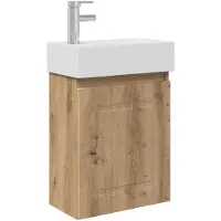 Syfax Meuble de salle de bain avec robinet Chêne artisanal