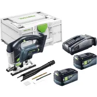 Festool Scie sauteuse pendulaire sans fil PSBC 420 EB-Basic 18 V 120 mm Brushless + 2 batteries 5,0 Ah + chargeur rapide + Systainer