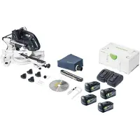 Festool Scie à tronçonner sans fil KAPEX KSC 60 EB-Basic 18 V / 36 V 216 mm Brushless + 4 batteries 5,0 Ah + double chargeur + Systainer