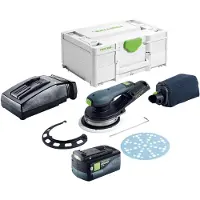 Festool ETSC 2 150-Basic Ponceuse excentrique sans fil 18 V 150 mm Brushless + 1x batterie 5,0 Ah + chargeur + Systainer