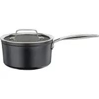 Küchenprofi Casserole à manche avec couvercle en verre 18, Poêle + casserole, Noir