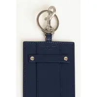 Trussardi Porte-clés en cuir bleu pour hommes, avec clous et mousqueton brillant