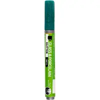 Creativ Company Stylo verre et porcelaine pailleté semi-opaque - Vert foncé