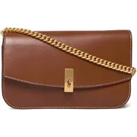 Ralph Lauren pour femme. 427P04993001 Sac portefeuille Polo ID en cuir avec chaîne marron (OSFA), Casuel