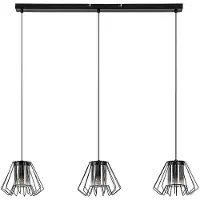 Rabalux 72371 Lampes suspendues Emerencia E27 3x MAX 40 métal verre noir