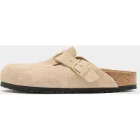 Birkenstock pour femme. 1030883 Sabots en Cuir Boston (Coupe Étroite) beige (40), Plat, Aucun, Casuel