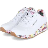 SKECHERS Baskets basses 'Uno-Loving Love' bleu / jaune / rouge / blanc naturel