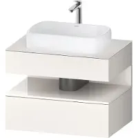 Duravit Collection One Meuble sous-vasque sur console, 1 tiroir, 1 tiroir, découpe au centre, 800x550x600mm, niche blanc ultra-brillant, QA4730022840010