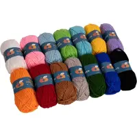 Colorations - Lot de fils acryliques 4 mm - 14 couleurs