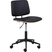 Actona Owen chaise de bureau simili cuirPolyuréthanenoir naturel.