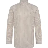 Ralph Lauren pour homme. 710929346504 Chemise en popeline et élastique Custom Fit beige (M), Casuel, Coton, Manche longue
