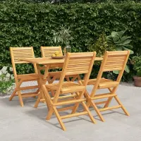 Prolenta Maison Exclusive - Ensemble de salle à manger de jardin 5 pièces en teck massif