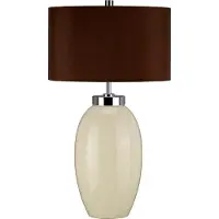 Elstead Lighting Lampe de table en porcelaine Victor, couleur crème et marron, 1xE27x60W, porcelaine, dimensions : 58x34x19 cm, IP20, Elstead