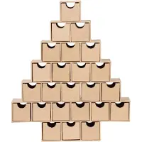 Décopatch Decopatch, calendrier de l'Avent en papier mâché marron en forme de sapin, compartiments amovibles, 5x30x35 cm - carton marron