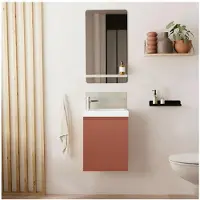 MOB-IN Meuble lave-mains LISA + robinet chromé + miroir rectangulaire
