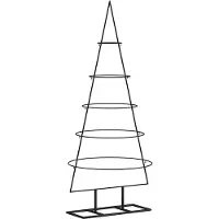 vidaXL Arbre de Noël en métal pour décoration noir 125 cm