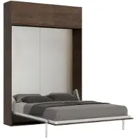 Itamoby - Armoire lit queen size escamotable vertical 160 Kentaro avec èlèment haut Noyer
